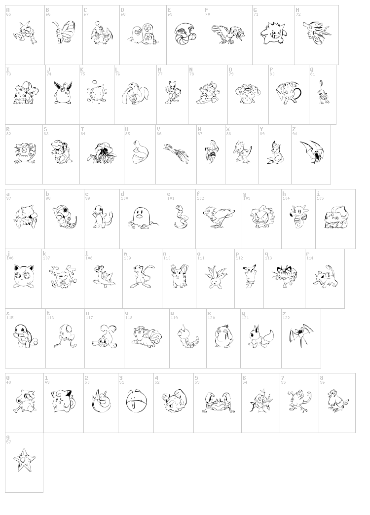 LMS Pokemon Master font map